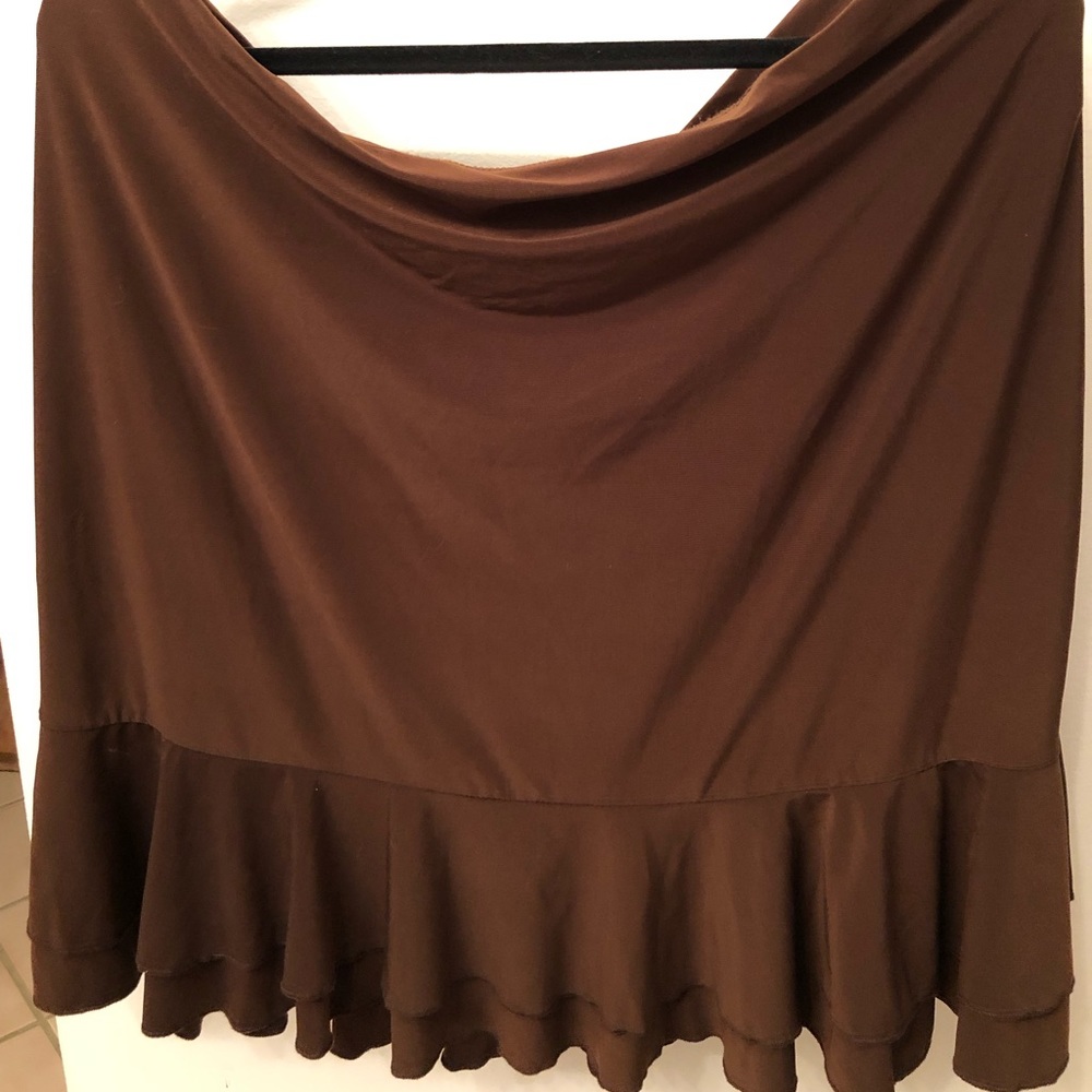 Brown slip on skirt